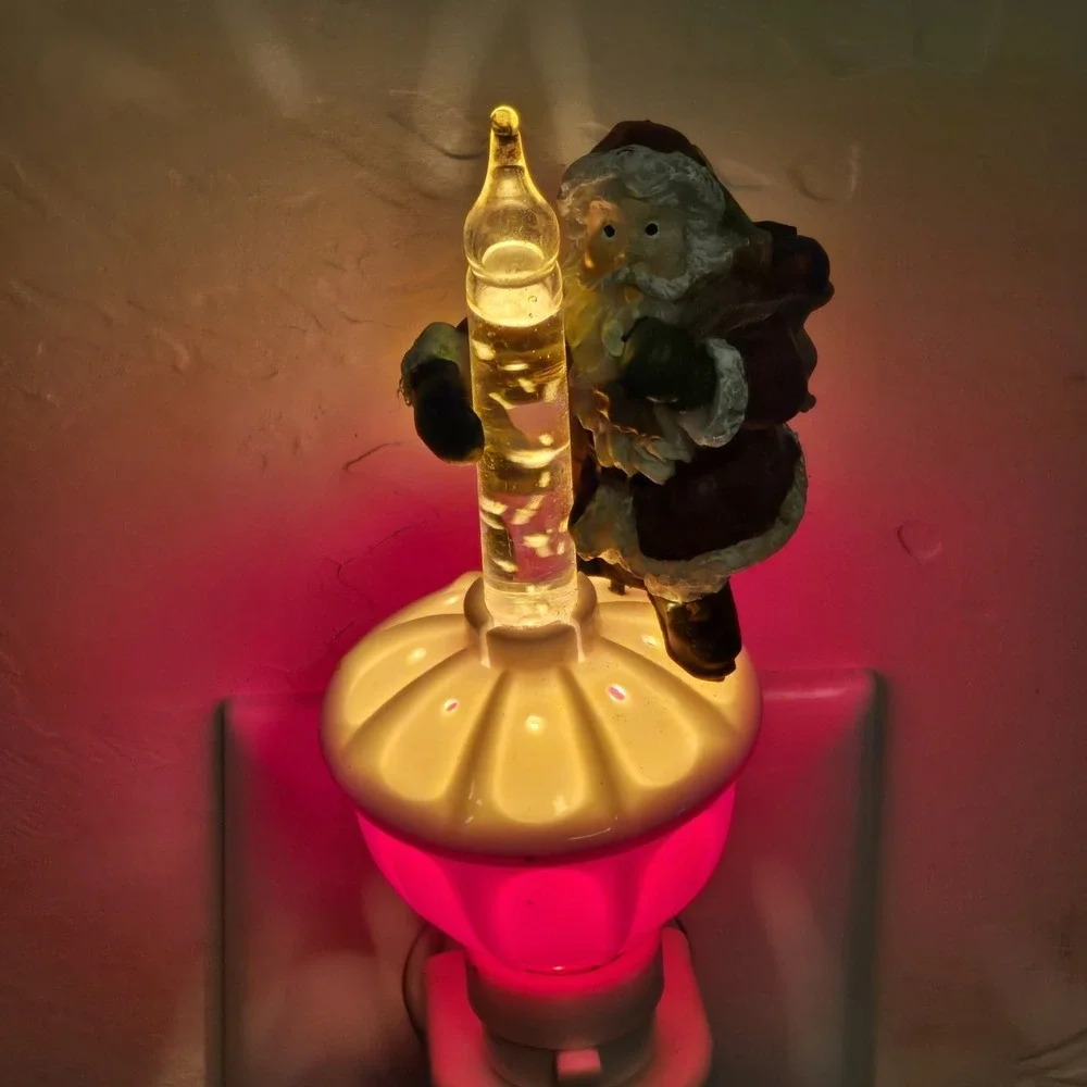 Holiday Night Light Roman Lights Santa Vtg Bubbling Christmas‎ Decor